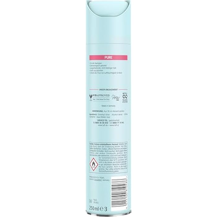 Taft Hair Lacquer Pure, Silicone-Free, Fragrance-Free, 250 ml - Image 3